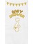 Angon Shop Kopya - 33X33  Gold Yaldız Varak Baby Shower Baskılı 16'lı Beyaz Renkli Kağıt Peçete 2