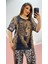 Sf Geniş Paça Leopar Crystal Taşlı Eşofman Takımı - Kahve 3