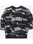 Yuvarlak Yaka Baskılı Siyah Kadın T-Shirt 240J1707 2