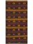 El Dokuma Sarı Kırmızı Çiçekli Desen Vintage Kilim 1