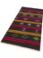 Gerçek El Dokuma Yeşil Pembe Rengi Çiçekli Vintage Kilim 3