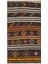 Anadolu El Dokuma Çok Renkli Çizgili Desen Vintage Kilim 2