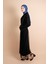 2 Li Abaya Ön 3 Inci Çizgili Abiye Tül Abiye Siyah 2