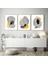 Büyük Taşlar Geometrik Desenli Metal Çerçeveli Tablo Seti Altın /s 1