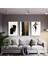Siyah ve Sarı Detaylı Metal Çerçeveli Tablo Seti Gümüş /s 1