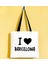 I Love Barcelona Siyah Renkli Kulp Gabardin Bez Çanta 40X35CM, Baskılı Omuz Çantası, Alışveriş Çantası, Plaj Çantası 1