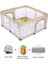 Playard Keten Pamuklu Güvenli Bebek ve Çocuk Oyun Alanı Oyun Parkı 125X125 Oyun Matı ve Topları 1