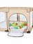 Playard Keten Pamuklu Güvenli Bebek ve Çocuk Oyun Alanı Oyun Parkı 125X125 Oyun Matı ve Topları 4