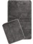 Gri Synergy Işıltılı Kaymaz Tabanlı Yıkanabilir 2'li Set Banyo Halısı Paspas Seti 60 x 100 cm 3
