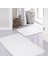 Beyaz Synergy Işıltılı Kaymaz Tabanlı Yıkanabilir 2'li Set Banyo Halısı Paspas Seti 60 x 100 cm 2