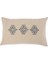Gri İşlemeli Dikdörtgen Keten Yastık Kılıfı 1