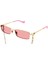 GG1600S 004 56-18 Unisex Pembe Mat Camlı Altın Metal Dikdörtgen Güneş Gözlüğü 1