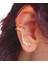 Earcuff Çelik Zirkon Taşlı Kaplan Model Gold Renk Kıkırdak Küpe 5