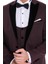 Kadife Yaka Slim Fit Bordo Erkek Damatlık - Wessi 2