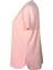Kadın V Yaka Basic Pembe T-Shirt 2