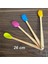 4 Lü Renkli Isıya Dayanıklı Ahşap Saplı Spatula Kaşık Seti (26 Cm) 1