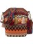 Moda Bohem Etnik Stil Kadın Saman Dokuma Omuz Messenger Çanta Retro Rahat Kova Kahverengi (Yurt Dışından) 1