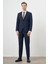 Erkek Lacivert Yünlü Platinium 8-Drop Slim Fit Sivri Yaka Takım Elbise 1