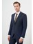 Erkek Lacivert Yünlü Platinium 8-Drop Slim Fit Sivri Yaka Takım Elbise 4