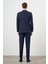 Erkek Lacivert Yünlü Platinium 8-Drop Slim Fit Sivri Yaka Takım Elbise 5