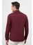 Erkek Bordo Pamuk Düz Desen Sert Yaka Slim Fit Gömlek 5