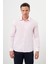 Erkek Pembe Pamuk Düz Desen Sert Yaka Slim Fit Gömlek 1