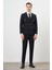 Erkek Siyah Polyamide Trend Kruvaze Slim Fit Sivri Yaka Takım Elbise 1