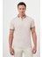 Erkek Açık Kahve Trend Compact Rotasyon Baskı Pike Polo Yaka T-Shirt 1