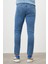 Erkek Mavi Denim 5 Cep Slim Fit Jean Kot Pantolon 3