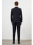 Erkek Siyah Polyamide Trend Kruvaze Slim Fit Sivri Yaka Takım Elbise 5