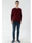Erkek Koyu Bordo Basic Bisiklet Yaka Dynamic Fit Rahat Kesim Triko 5