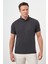 Erkek Siyah Trend Merserize Düz Düğmeli Yaka Dynamic Fit T-Shirt 1