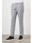Erkek Gri Poliviskon Trend Desenli Lastikli Slim Fit Pantolon 2