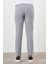 Erkek Gri Poliviskon Trend Desenli Lastikli Slim Fit Pantolon 3