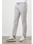 Erkek Gri Pamuk Keten Trend Ipli Jogger Slim Fit Spor Pantolon 2