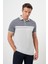 Erkek Gri Trend Çizgili Polo Yaka Dynamic Fit T-Shirt 3