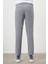 Erkek Lacivert Pamuk Keten Trend Ipli Jogger Slim Fit Spor Pantolon 3