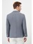 Erkek Indigo Örme Slim Fit Torba Cep Mono Yaka Spor Ceket 5