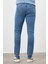 Erkek Mavi Denim 5 Cep Slim Fit Jean Kot Pantolon 3