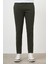 Erkek Haki Yazlık Pileli Slim Fit Chino Pantolon 1
