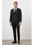 Erkek Siyah Poliviskon Trend Kruvaze Slim Fit Sivri Yaka Takım Elbise 4