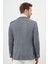 Erkek Gri Örme Slim Fit Torba Cep Mono Yaka Spor Ceket 5
