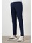 Erkek Lacivert Yazlık Pileli Slim Fit Chino Pantolon 2