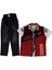 346841 Street Baskılı Yelekli Erkek Takım - Kırmızı - 1-2 Yaş 1