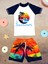 Erkek Çocuk Gün Batımı Palmiye -Summer- Desen T-Shirt Şort Mayo Seti Üst Dalgıç Alt Paraşüt 2