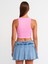 20820 Dikiş Efektli Crop Top-Pembe 2
