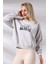 Baskılı Oversize Kalıp Şardonlu Sweatshirt 21501 Karmelanj 2