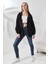 Şardonlu Fermuarlı Kapüşonlu Oversize Sweatshirt 21618 Siyah 1