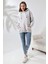 Şardonlu Kapüşonlu Oversize Sweatshirt 21615 Karmelanj 1