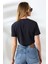 Kolu Katlamalı Geniş Crop Esnek Pamuklu Kompakt Tshirt 21754 Füme 4